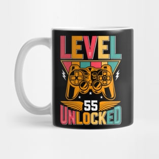 Level 55 Unlocked Awesome Since 1968 Funny Gamer Birthday Mug